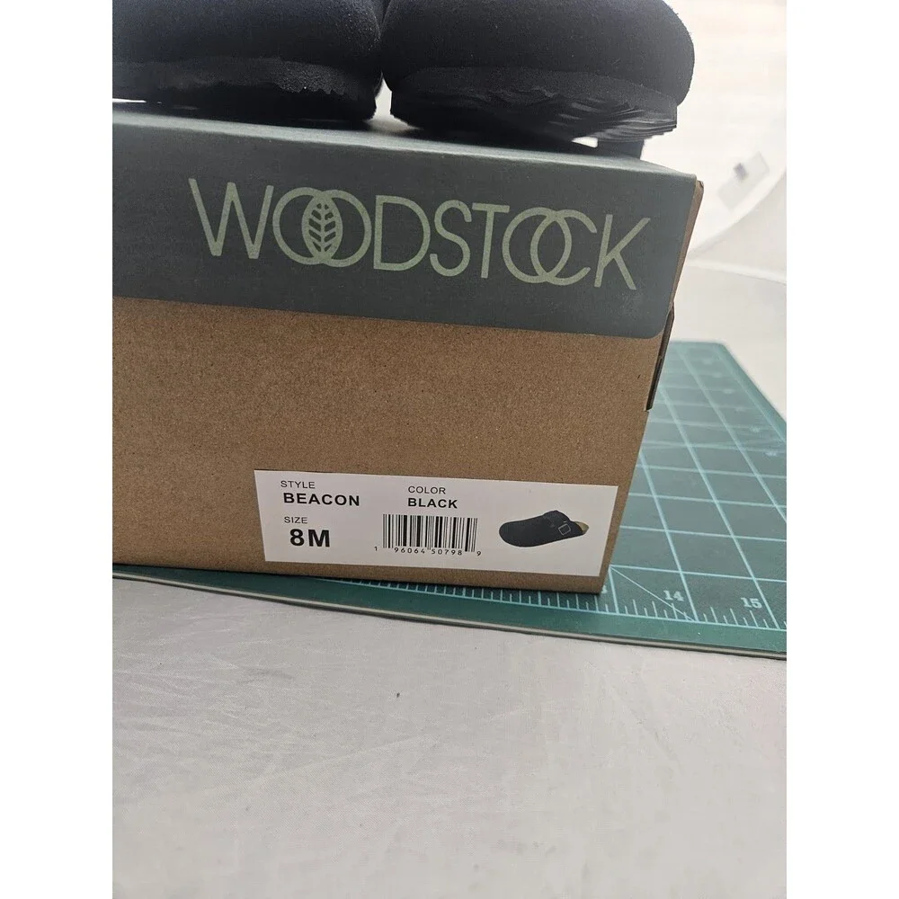 Woodstock Men's Beacon Genuine Leather Comfort Clog Sandal Size 8 Black